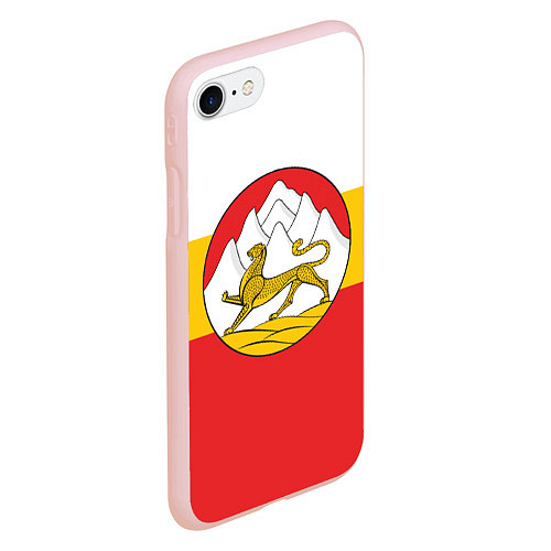 Чехол iPhone 7/8 матовый Северная Осетия Алания Флаг / 3D-Светло-розовый – фото 2
