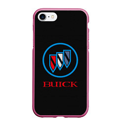 Чехол iPhone 7/8 матовый Buick Emblem Logo, цвет: 3D-малиновый