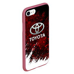 Чехол iPhone 7/8 матовый Toyota Вектор, цвет: 3D-малиновый — фото 2