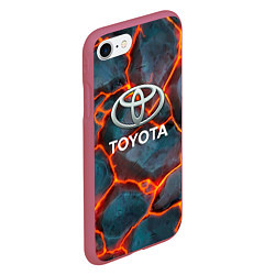 Чехол iPhone 7/8 матовый Toyota Вулкан из плит, цвет: 3D-малиновый — фото 2