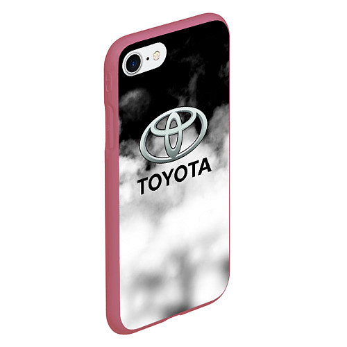 Чехол iPhone 7/8 матовый Toyota облако / 3D-Малиновый – фото 2