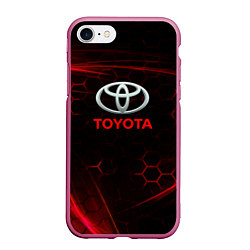 Чехол iPhone 7/8 матовый Toyota sport соты, цвет: 3D-малиновый