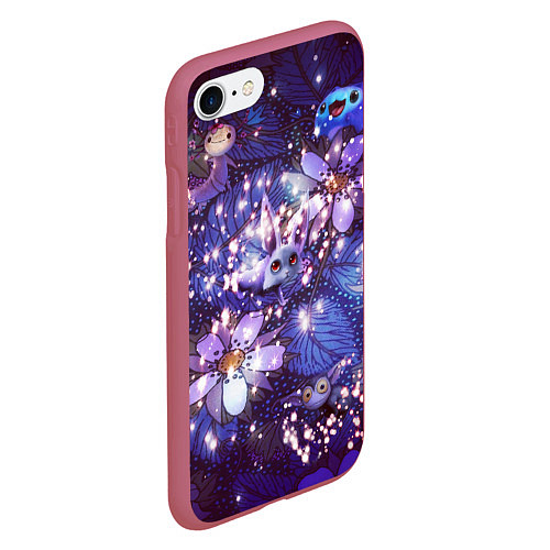Чехол iPhone 7/8 матовый Волшебный лес Мифические животные / 3D-Малиновый – фото 2