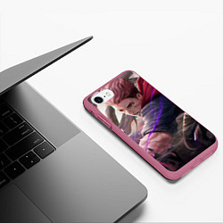 Чехол iPhone 7/8 матовый Удар Юдзи, цвет: 3D-малиновый — фото 2