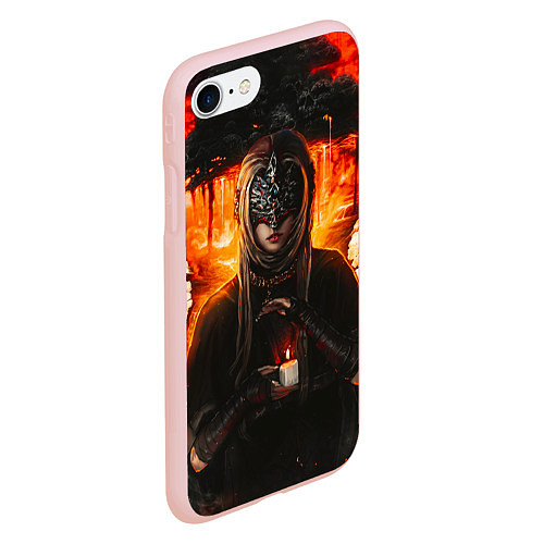 Чехол iPhone 7/8 матовый FIRE KEEPER Dark SOULS III Дарк соулс / 3D-Светло-розовый – фото 2