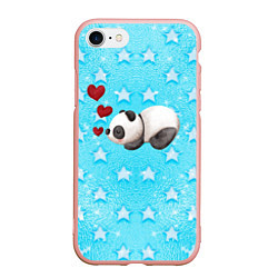 Чехол iPhone 7/8 матовый Сонная милая панда, цвет: 3D-светло-розовый