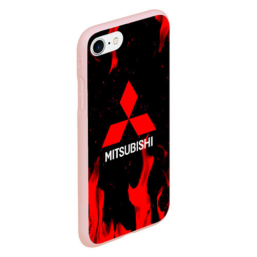 Чехол iPhone 7/8 матовый Mitsubishi Red Fire / 3D-Светло-розовый – фото 2