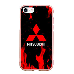 Чехол iPhone 7/8 матовый Mitsubishi Red Fire, цвет: 3D-светло-розовый