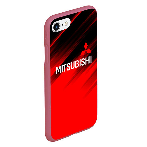 Чехол iPhone 7/8 матовый Mitsubishi - Red Sport / 3D-Малиновый – фото 2