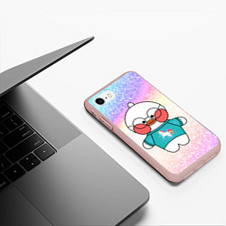 Чехол iPhone 7/8 матовый УТОЧКА ЛАЛАФАНФАН Unicorn, цвет: 3D-светло-розовый — фото 2