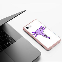 Чехол iPhone 7/8 матовый Axolotl, цвет: 3D-светло-розовый — фото 2