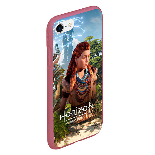 Чехол iPhone 7/8 матовый Элой Horizon Forbidden West / 3D-Малиновый – фото 2