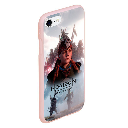 Чехол iPhone 7/8 матовый Элой Horizon Forbidden West game / 3D-Светло-розовый – фото 2