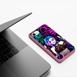 Чехол iPhone 7/8 матовый JINX ДЖИНКС NEON PATTERN, цвет: 3D-малиновый — фото 2