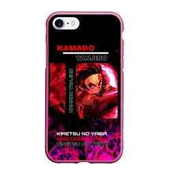 Чехол iPhone 7/8 матовый Тандзиро Камадо в огне Komatsu, цвет: 3D-малиновый