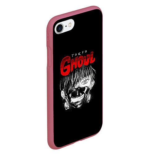 Чехол iPhone 7/8 матовый Kaneki Ken art / 3D-Малиновый – фото 2