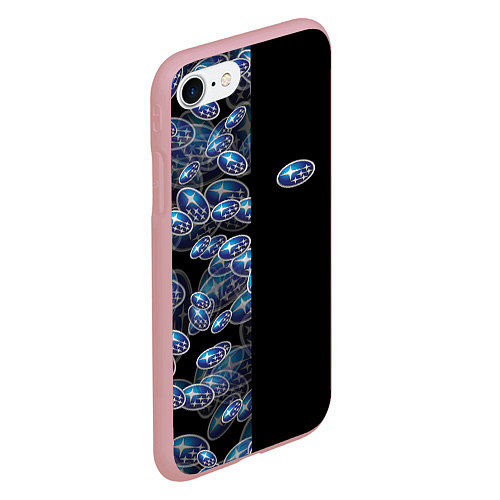 Чехол iPhone 7/8 матовый SUBARU HALF PATTERN LOGO / 3D-Баблгам – фото 2