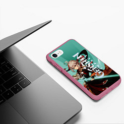 Чехол iPhone 7/8 матовый Кадзуха-самурай из Инадзумы, цвет: 3D-малиновый — фото 2
