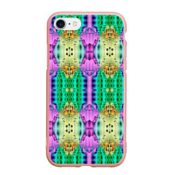 Чехол iPhone 7/8 матовый Психоделика - калейдоскоп, цвет: 3D-светло-розовый