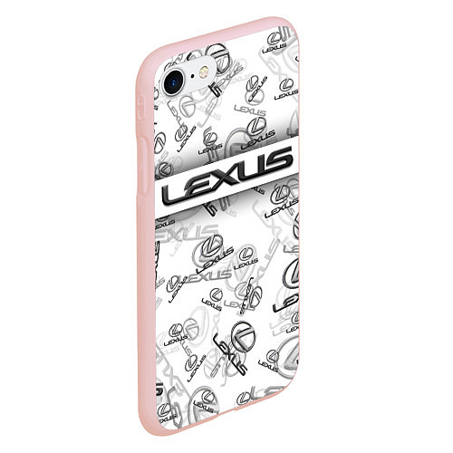 Чехол iPhone 7/8 матовый LEXUS BIG EMBLEMA PATTERN / 3D-Светло-розовый – фото 2