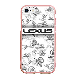 Чехол iPhone 7/8 матовый LEXUS BIG EMBLEMA PATTERN