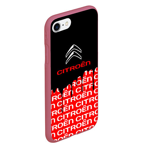 Чехол iPhone 7/8 матовый Citroen ситроен / 3D-Малиновый – фото 2