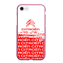 Чехол iPhone 7/8 матовый Citroen Паттерн, цвет: 3D-малиновый