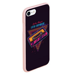 Чехол iPhone 7/8 матовый Ретро Музыка кассета, цвет: 3D-светло-розовый — фото 2