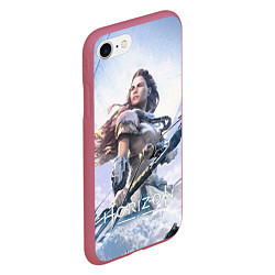 Чехол iPhone 7/8 матовый Horizon Forbidden West poster art, цвет: 3D-малиновый — фото 2