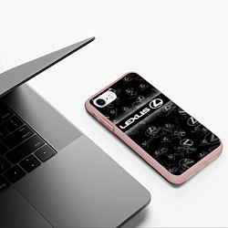 Чехол iPhone 7/8 матовый LEXUS SPORT PATTERN, цвет: 3D-светло-розовый — фото 2