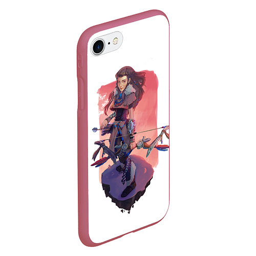 Чехол iPhone 7/8 матовый Aloy Forbidden West / 3D-Малиновый – фото 2