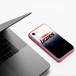 Чехол iPhone 7/8 матовый Grid Legends, лого, цвет: 3D-малиновый — фото 2