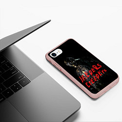 Чехол iPhone 7/8 матовый Джиперс Криперс - жуткий монстр, цвет: 3D-светло-розовый — фото 2