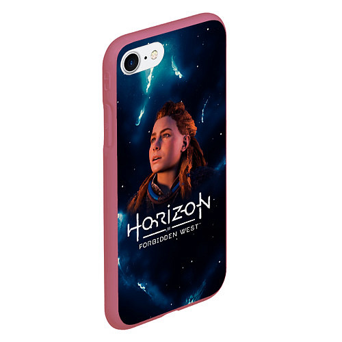 Чехол iPhone 7/8 матовый Horizon Forbidden West - Молнии / 3D-Малиновый – фото 2