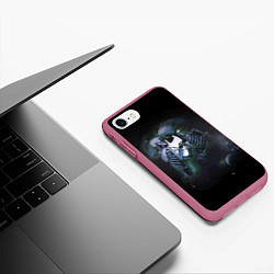 Чехол iPhone 7/8 матовый Галактическая беспредельная любовь, цвет: 3D-малиновый — фото 2
