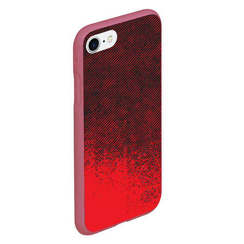 Чехол iPhone 7/8 матовый RED GRUNGE SPORT GRUNGE / 3D-Малиновый – фото 2