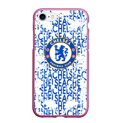 Чехол iPhone 7/8 матовый Chelsea football, цвет: 3D-малиновый
