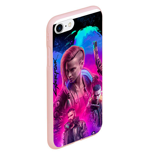 Чехол iPhone 7/8 матовый Vi Ви Cyberpunk 2077 / 3D-Светло-розовый – фото 2