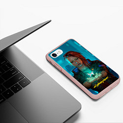 Чехол iPhone 7/8 матовый Vi girl cyberpunk 2077, цвет: 3D-светло-розовый — фото 2