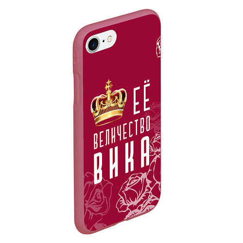 Чехол iPhone 7/8 матовый Её величество Прекрасная Виктория / 3D-Малиновый – фото 2