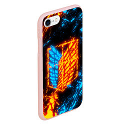 Чехол iPhone 7/8 матовый АТАКА ТИТАНОВ БИТВА ОГНЕЙ ATTACK ON TITAN FIRE, цвет: 3D-светло-розовый — фото 2