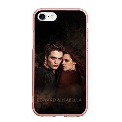 Чехол iPhone 7/8 матовый Эдвард & Белла, цвет: 3D-светло-розовый