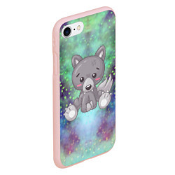 Чехол iPhone 7/8 матовый Маленький серый волк, цвет: 3D-светло-розовый — фото 2