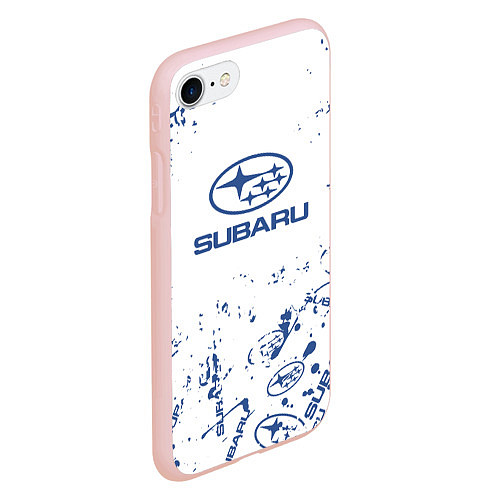 Чехол iPhone 7/8 матовый Subaru брызги / 3D-Светло-розовый – фото 2