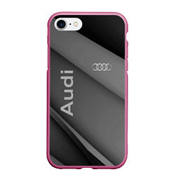 Чехол iPhone 7/8 матовый Ауди audi, цвет: 3D-малиновый