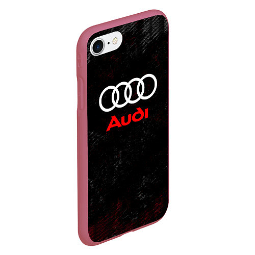 Чехол iPhone 7/8 матовый Audi спорт / 3D-Малиновый – фото 2
