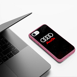 Чехол iPhone 7/8 матовый Audi спорт, цвет: 3D-малиновый — фото 2