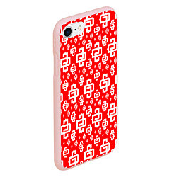 Чехол iPhone 7/8 матовый Red Pattern Dope Camo Dope Street Market Спина, цвет: 3D-светло-розовый — фото 2