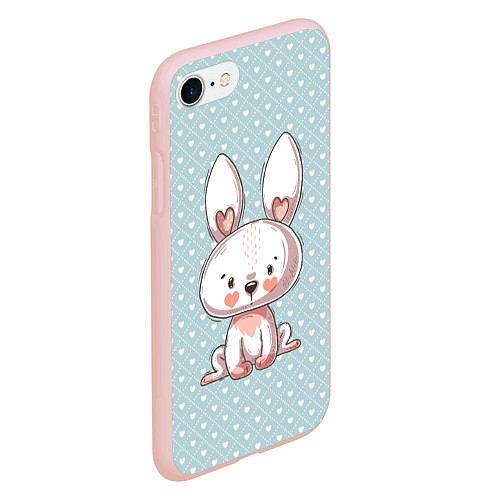 Чехол iPhone 7/8 матовый Маленький зайчик / 3D-Светло-розовый – фото 2