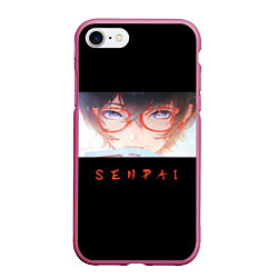 Чехол iPhone 7/8 матовый Senpai art, цвет: 3D-малиновый